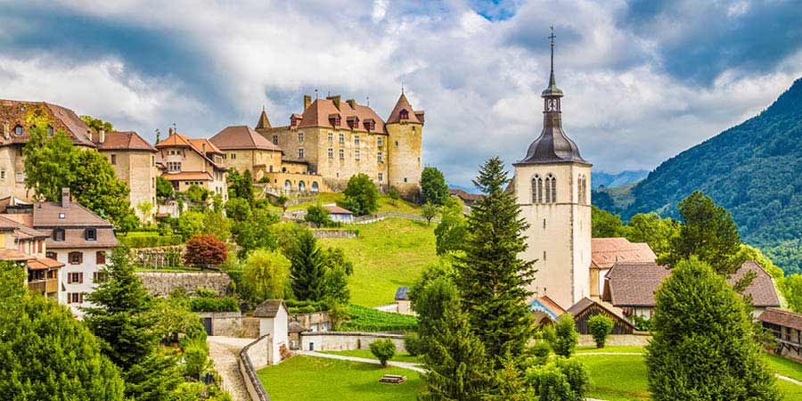 Savouring fondue in the medieval town of Gruyères